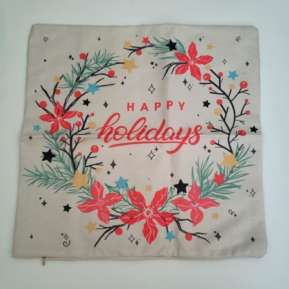 Happy Holidays Pillow Cover 